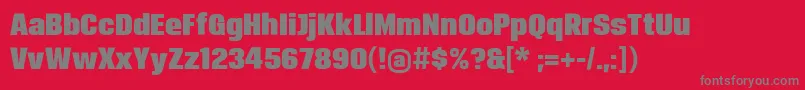 フォントBreuerheadline – 赤い背景に灰色の文字