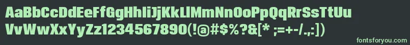 フォントBreuerheadline – 黒い背景に緑の文字