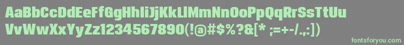 Fonte Breuerheadline – fontes verdes em um fundo cinza