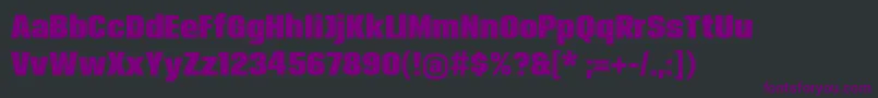 Czcionka Breuerheadline – fioletowe czcionki na czarnym tle