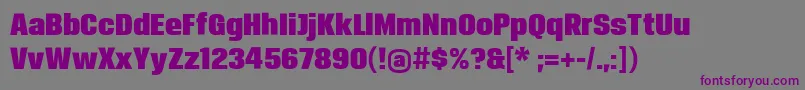 Czcionka Breuerheadline – fioletowe czcionki na szarym tle