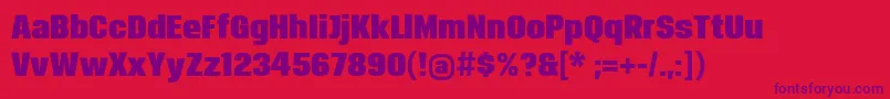 Breuerheadline Font – Purple Fonts on Red Background