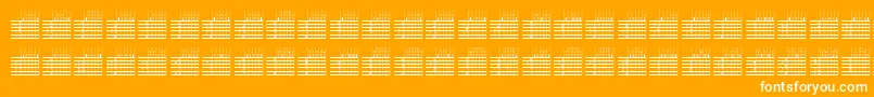 L25q-fontti – valkoiset fontit oranssilla taustalla