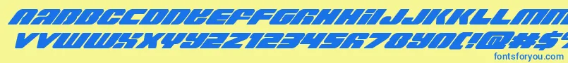 Capricussuperital Font – Blue Fonts on Yellow Background