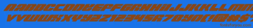 Capricussuperital Font – Brown Fonts on Blue Background