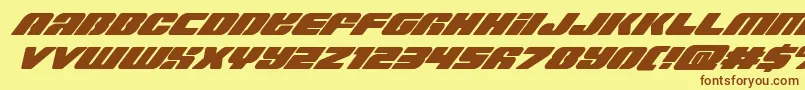 Capricussuperital Font – Brown Fonts on Yellow Background