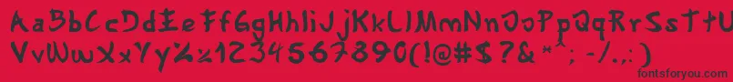フォントGyosho – 赤い背景に黒い文字
