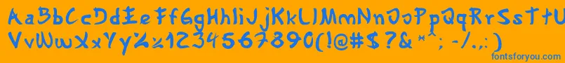 フォントGyosho – オレンジの背景に青い文字