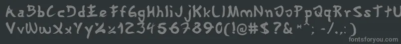 Gyosho Font – Gray Fonts on Black Background