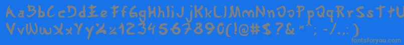 Gyosho Font – Gray Fonts on Blue Background