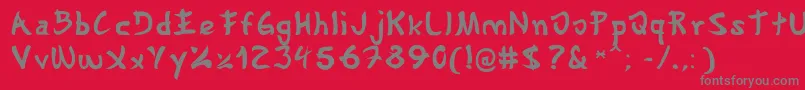 Gyosho Font – Gray Fonts on Red Background