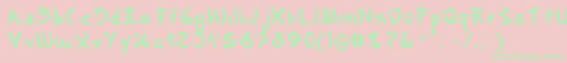 Gyosho Font – Green Fonts on Pink Background