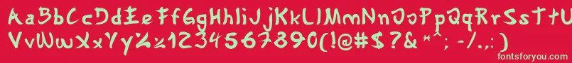 フォントGyosho – 赤い背景に緑の文字