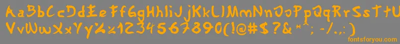 Gyosho Font – Orange Fonts on Gray Background