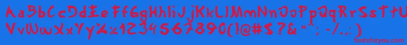 Gyosho Font – Red Fonts on Blue Background