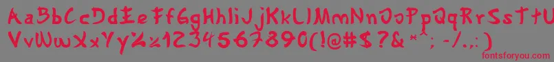 Gyosho Font – Red Fonts on Gray Background