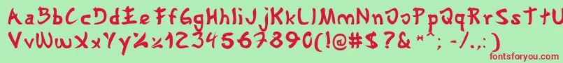 Gyosho Font – Red Fonts on Green Background