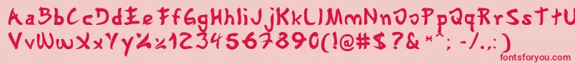 Gyosho Font – Red Fonts on Pink Background