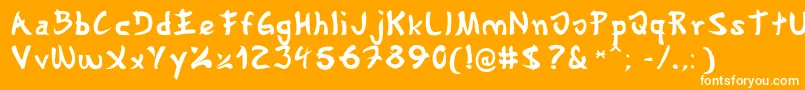 Gyosho Font – White Fonts on Orange Background