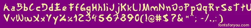 Gyosho Font – Yellow Fonts on Purple Background