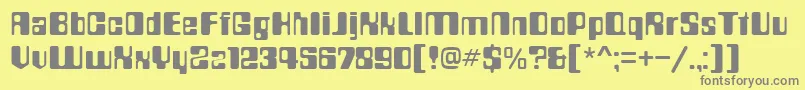 Countdown Font – Gray Fonts on Yellow Background