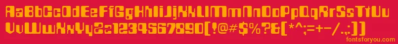 Countdown Font – Orange Fonts on Red Background