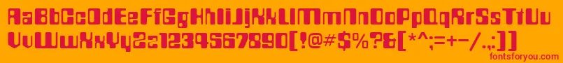 フォントCountdown – オレンジの背景に赤い文字