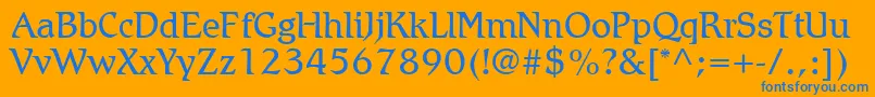 RomicLtLight Font – Blue Fonts on Orange Background