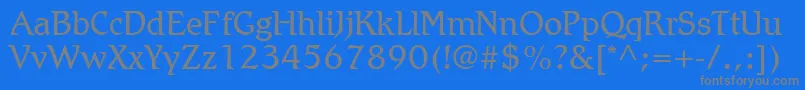 フォントRomicLtLight – 青い背景に灰色の文字