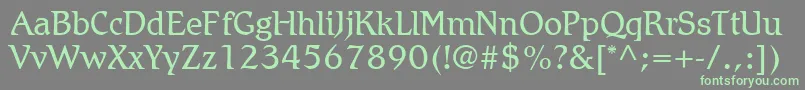 More about RomicLtLight Font RomicLtLight Font – Green Fonts on Gray Background