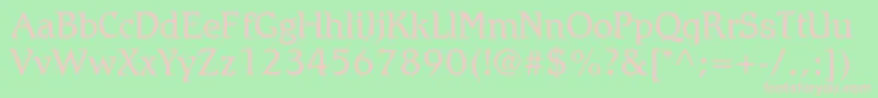 RomicLtLight Font – Pink Fonts on Green Background