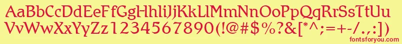 RomicLtLight Font – Red Fonts on Yellow Background