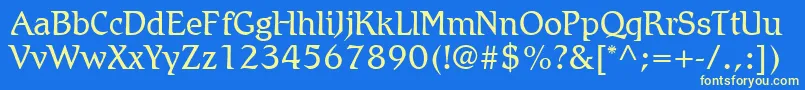 RomicLtLight Font – Yellow Fonts on Blue Background