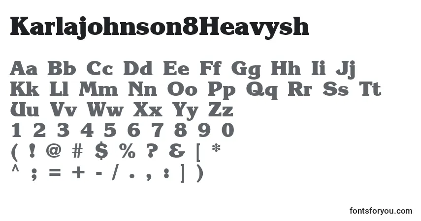 Schriftart Karlajohnson8Heavysh – Alphabet, Zahlen, spezielle Symbole