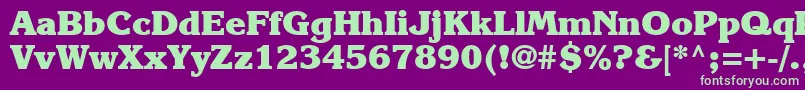 Karlajohnson8Heavysh Font – Green Fonts on Purple Background