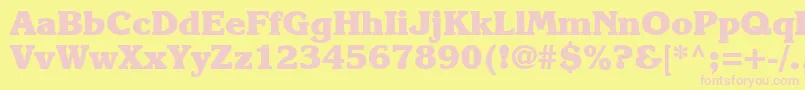 Karlajohnson8Heavysh Font – Pink Fonts on Yellow Background