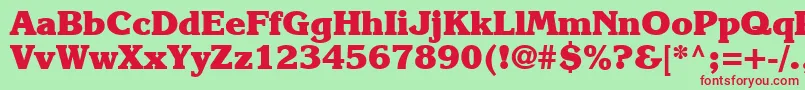 Karlajohnson8Heavysh Font – Red Fonts on Green Background