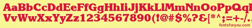 Karlajohnson8Heavysh Font – Red Fonts on Yellow Background