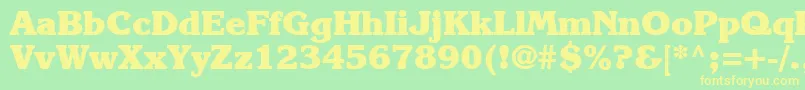 Karlajohnson8Heavysh Font – Yellow Fonts on Green Background