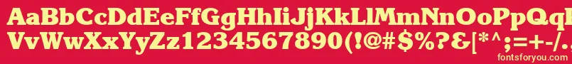 Karlajohnson8Heavysh Font – Yellow Fonts on Red Background