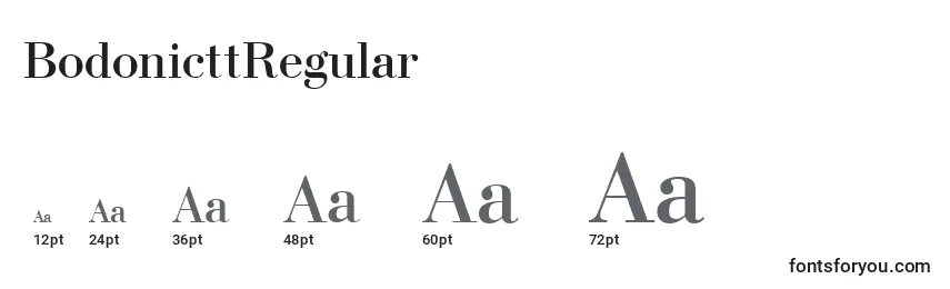 Размеры шрифта BodonicttRegular