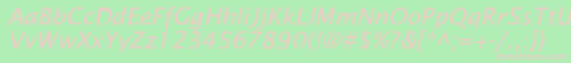 LucidaSansIta Font – Pink Fonts on Green Background