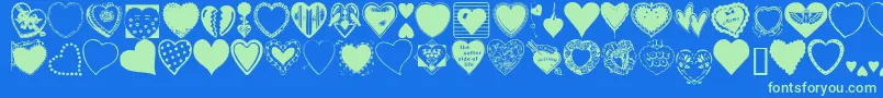Heargrg Font – Green Fonts on Blue Background