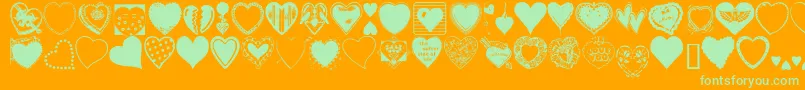 Heargrg Font – Green Fonts on Orange Background