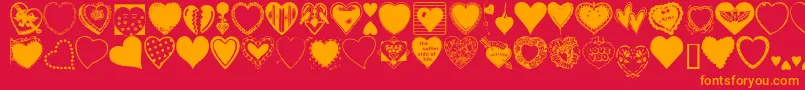 Heargrg Font – Orange Fonts on Red Background