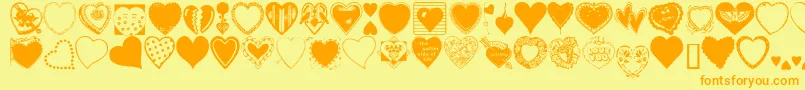 Heargrg-fontti – oranssit fontit keltaisella taustalla