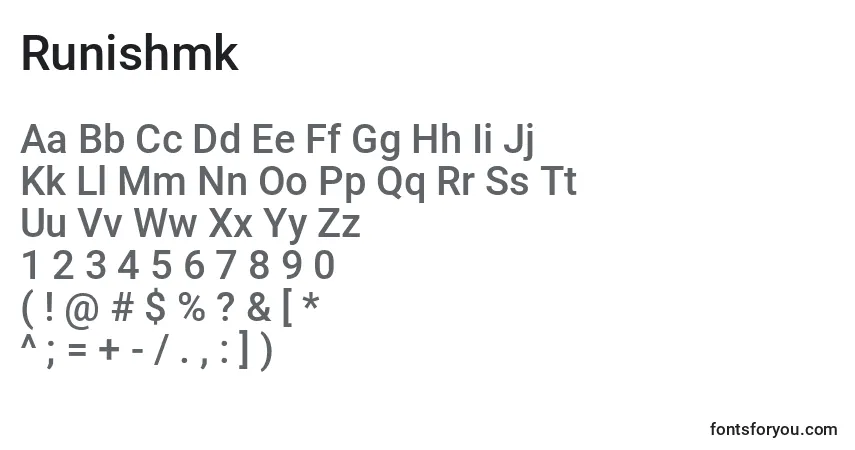 A fonte Runishmk – alfabeto, números, caracteres especiais