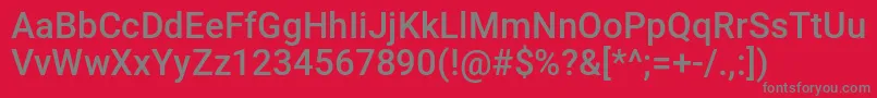 Runishmk Font – Gray Fonts on Red Background