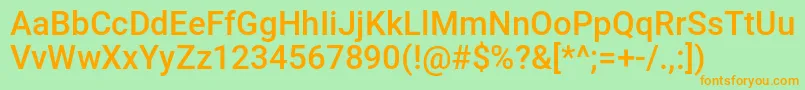 Runishmk Font – Orange Fonts on Green Background