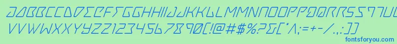 Tracersuperital Font – Blue Fonts on Green Background